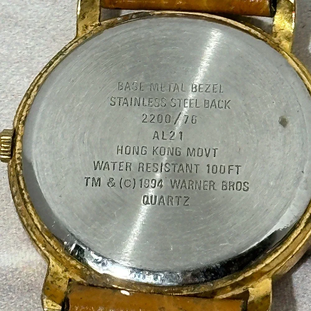 Vintage 1994 Armitron Looney Tunes Tweety Bird Watch Set‎ 2200/76 Brown Leather